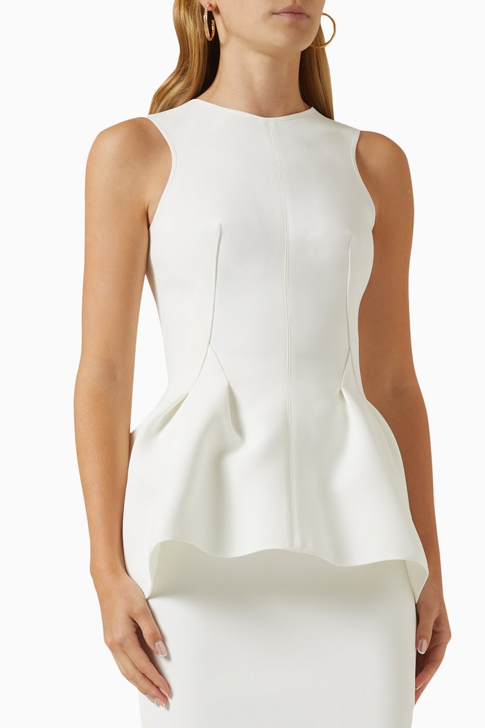 Paradise Peplum Top, White