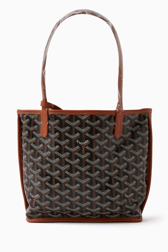 

Unused Anjou Mini Tote Bag in Goyardine Fabric, Black