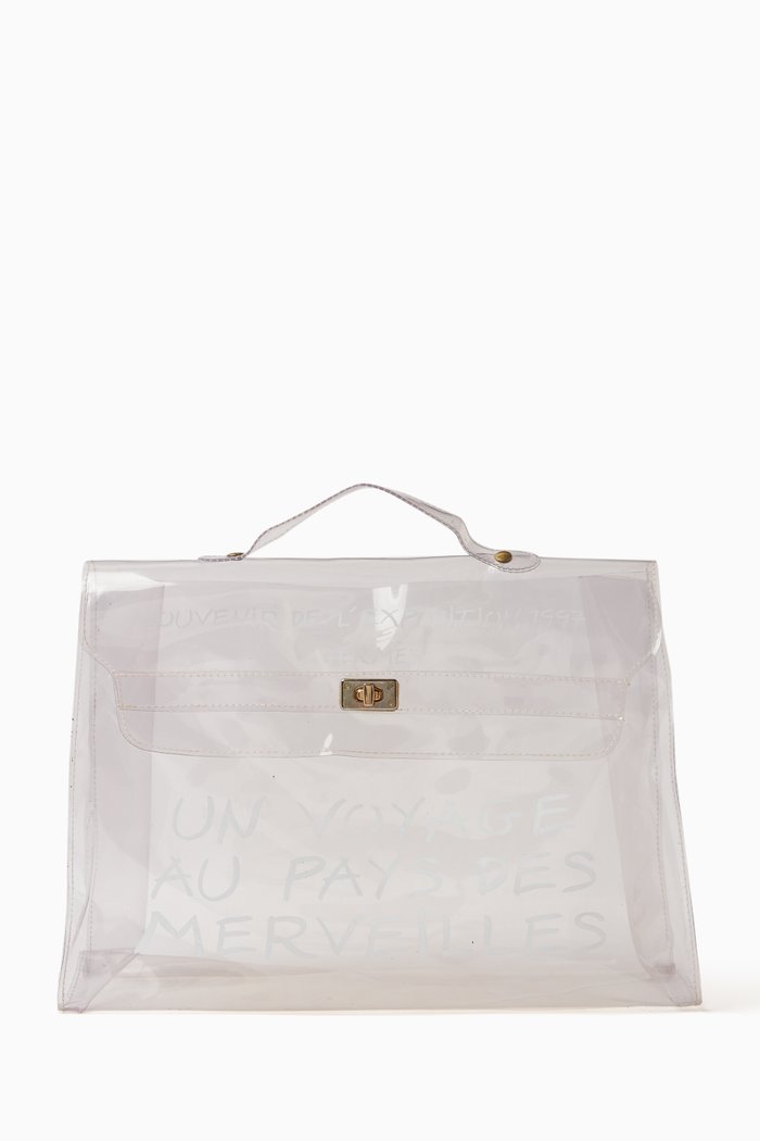 

Transparent Kelly Bag in Vinyl, Colourless