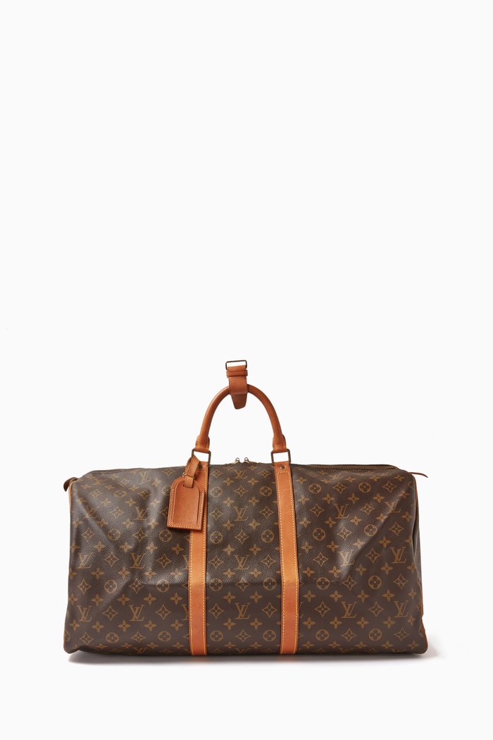 

Keepall Bandoulière 55 Bag in Monogram Canvas, Brown