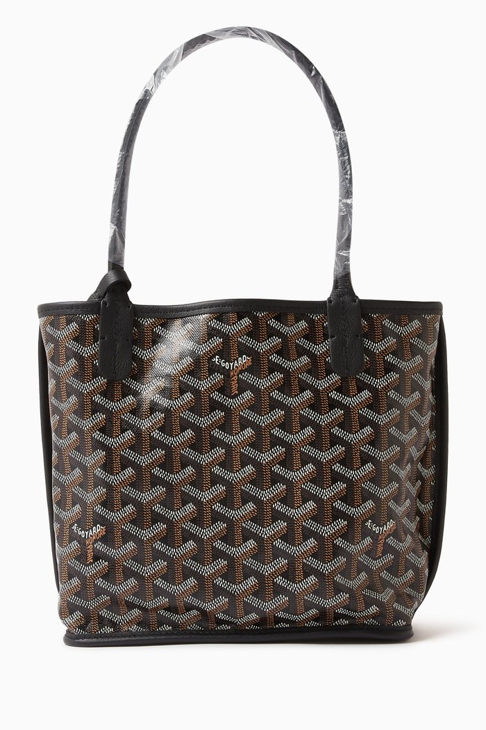 

Unused Anjou Mini Tote Bag in Goyardine Fabric, Black