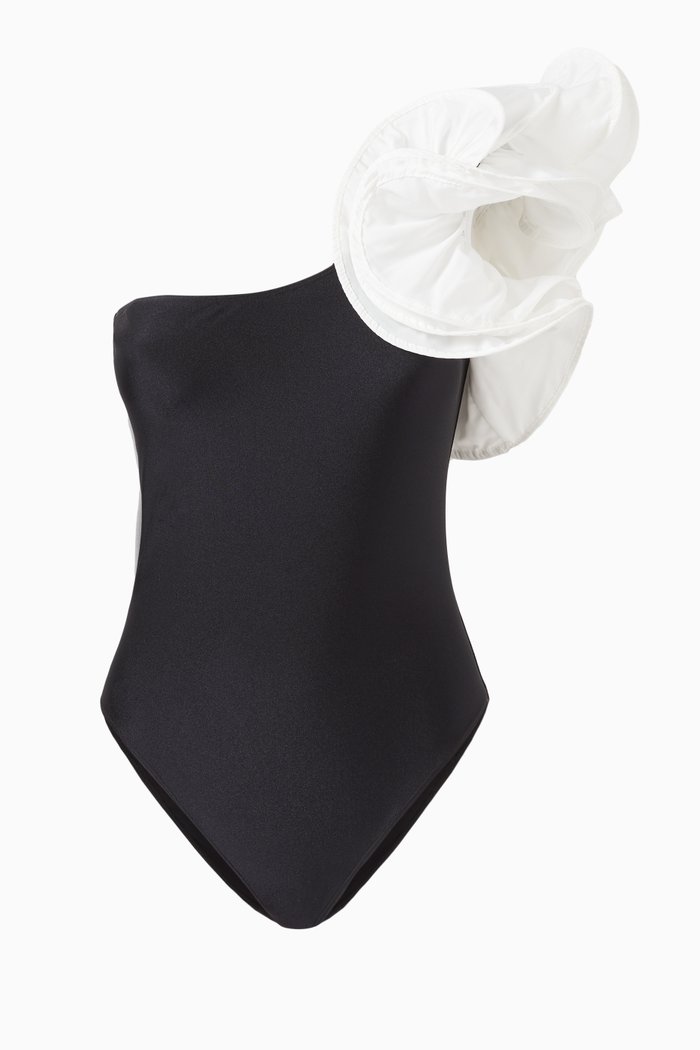 

Carmen Ruffled One-piece Swimsuit, Black