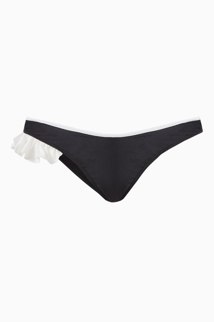 

Carmen Ruffled Bikini Briefs, Black