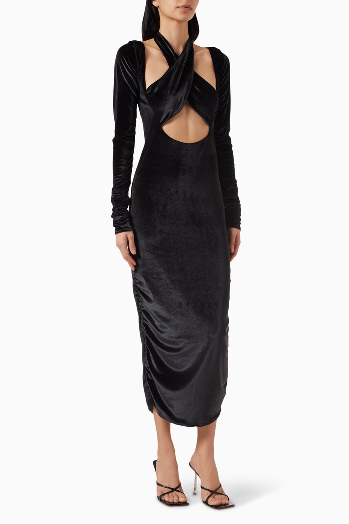 

Cher Cut-out Midi Dress, Black