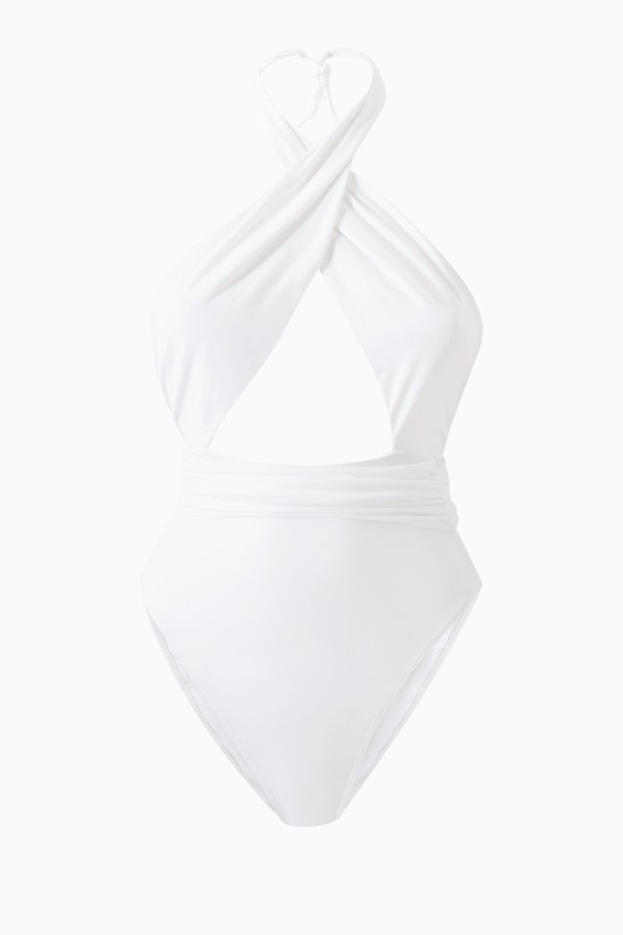 

Cher Cut-out One-piece Swimsuit, White