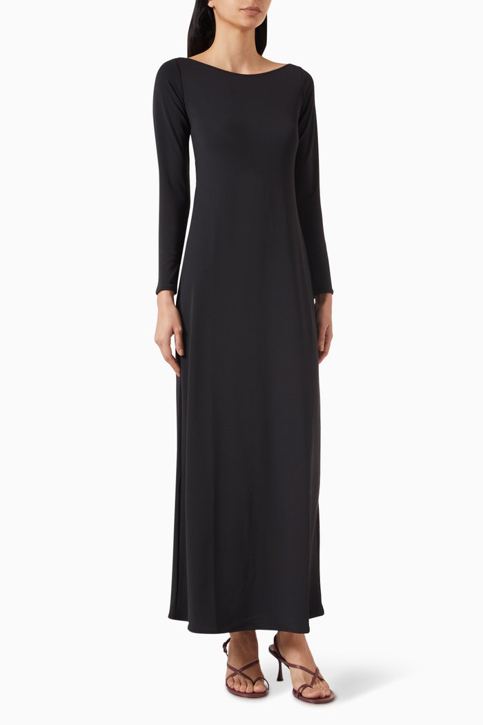 

Zahia Maxi Dress in Crêpe Jersey, Black