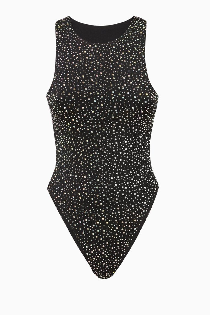 

Dua Embellished Bodysuit, Black