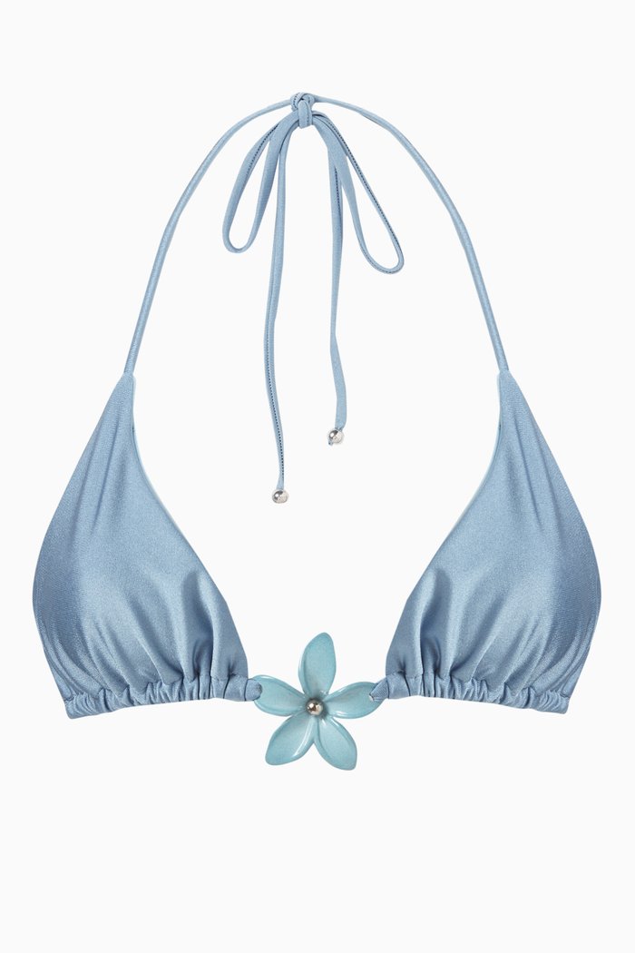 Aloha Bikini Top, Blue
