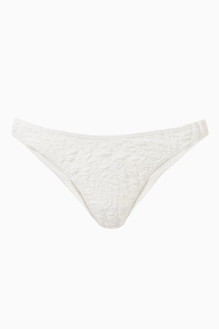 Kendall Bikini Briefs in Crinkled-jacquard, White