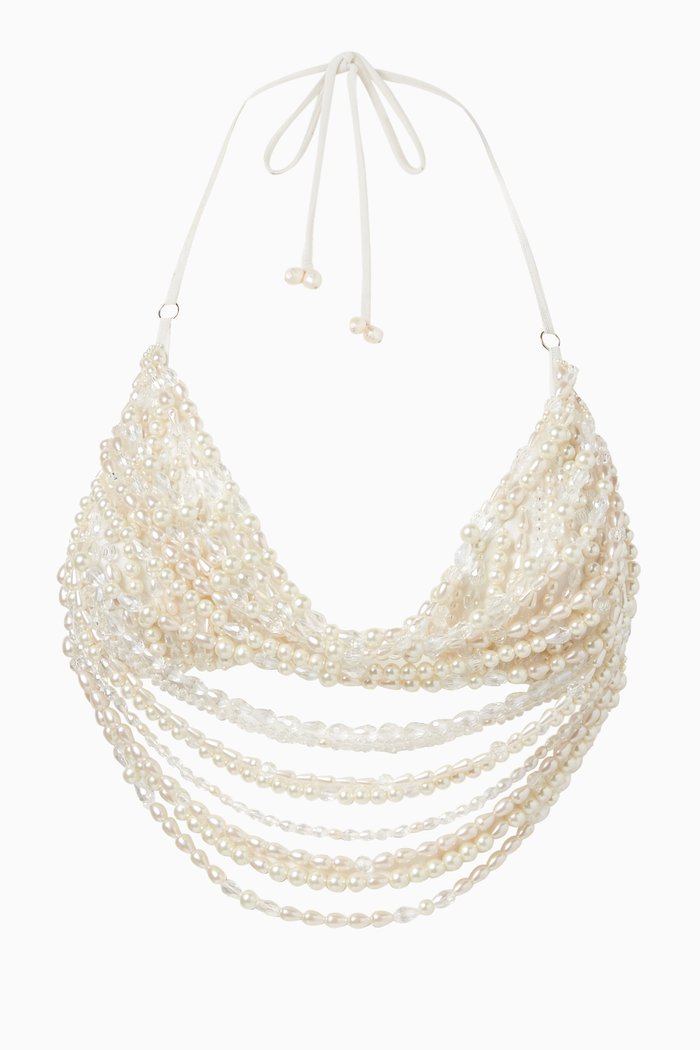 

Floating Pearl Top, White