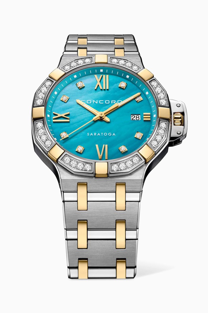 Saratoga Quartz Diamond Watch, 31mm, Blue