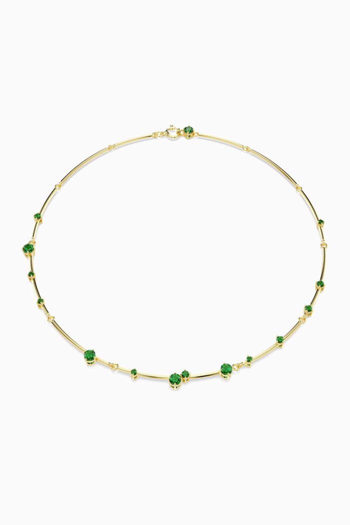 

Constella Mixed-cut Crystal Necklace in Gold-plated Metal, Green