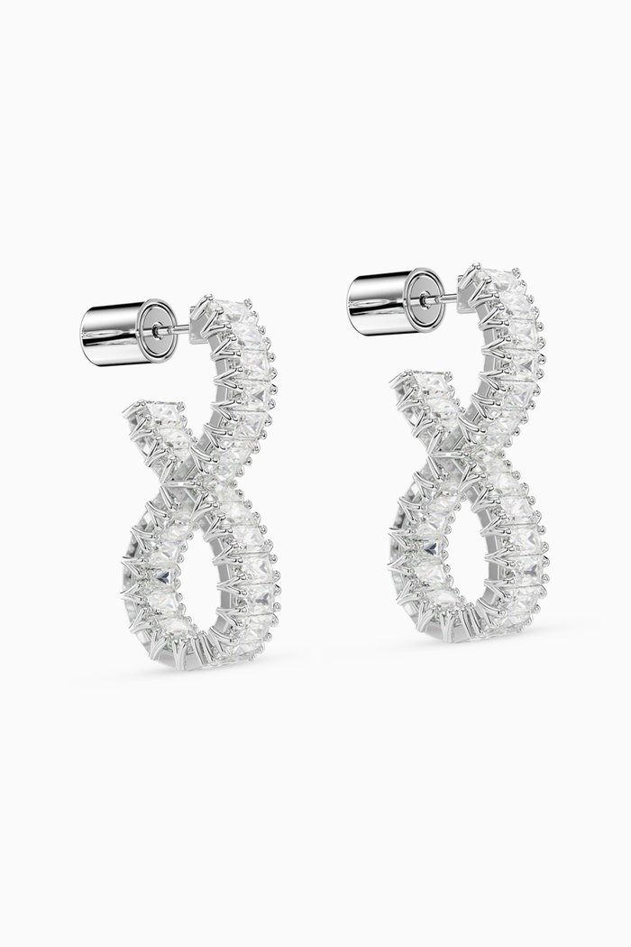 

Hyperbola Crystal Earrings in Rhodium-plated Metal, White