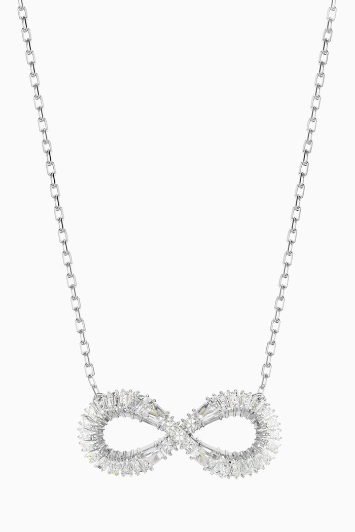 

Hyperbola Infinity Pendant Necklace in Rhodium-plated Metal, White