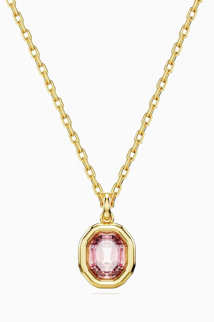 

Imber Crystal Pendant Necklace in Gold-tone Metal, Pink