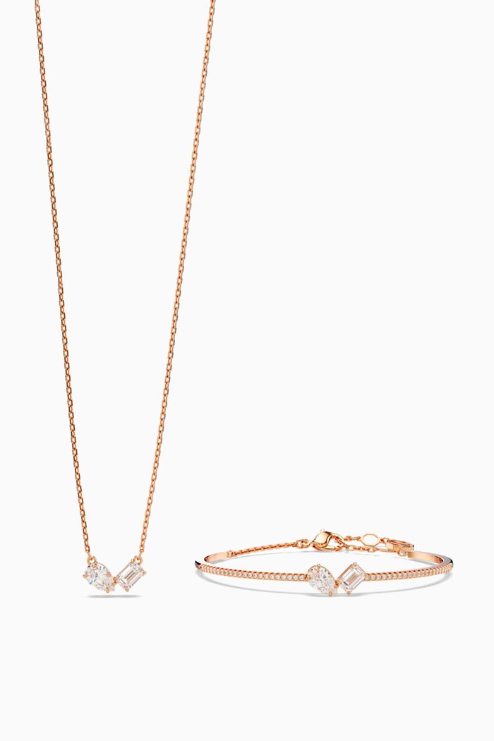

Mesmera Crystal Necklace & Bracelet Set in Rose Gold-plated Metal