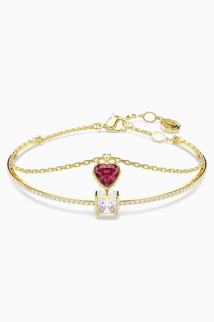 

Chroma Stilla Crystal Bangle in Gold-plated Metal, Red