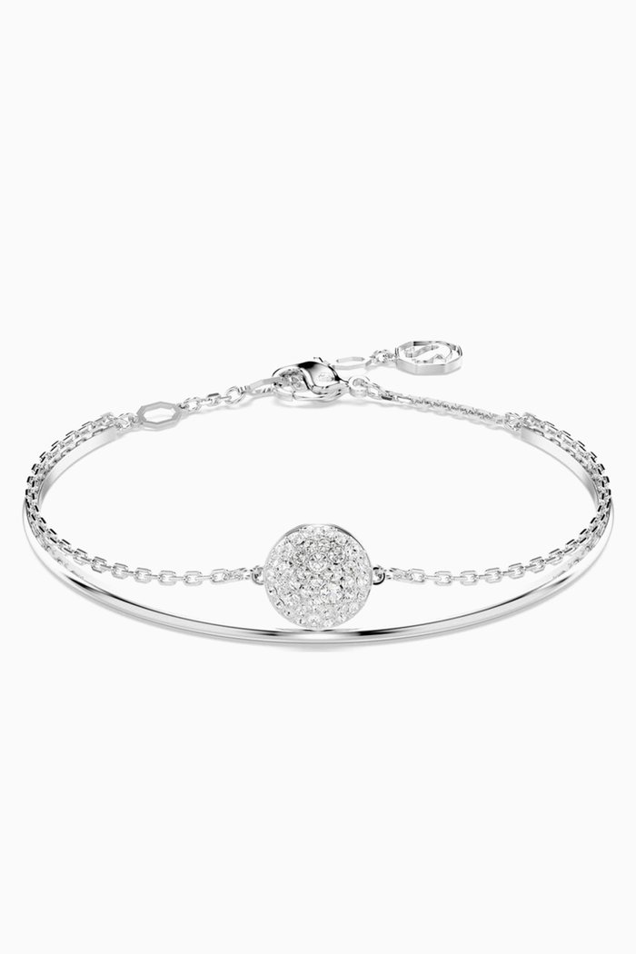 

Meteora Crystal Bangle in Rhodium-plated Metal, White