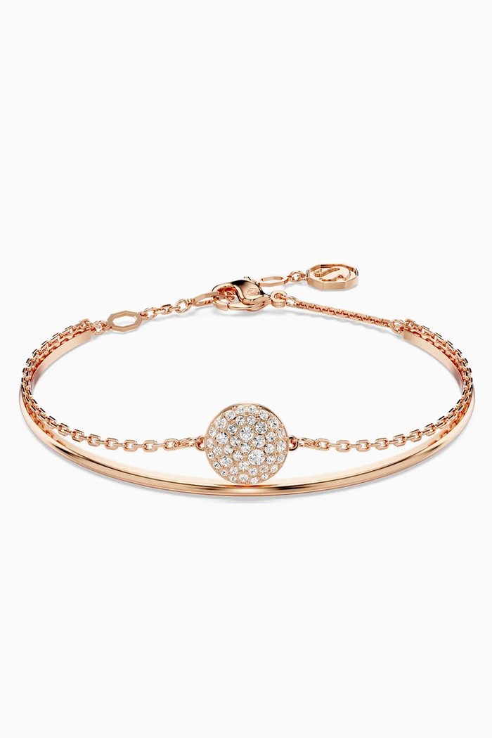 Meteora Crystal Bangle in Rose Gold-plated Metal