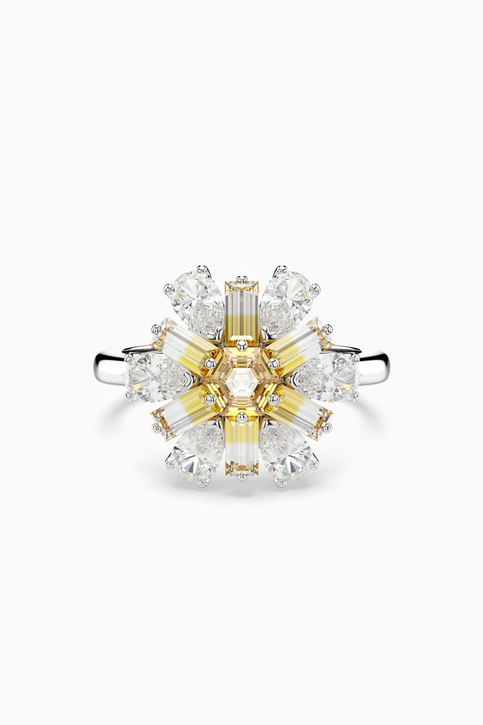 

Idyllia Crystal Ring in Rhodium-plated Metal, Yellow