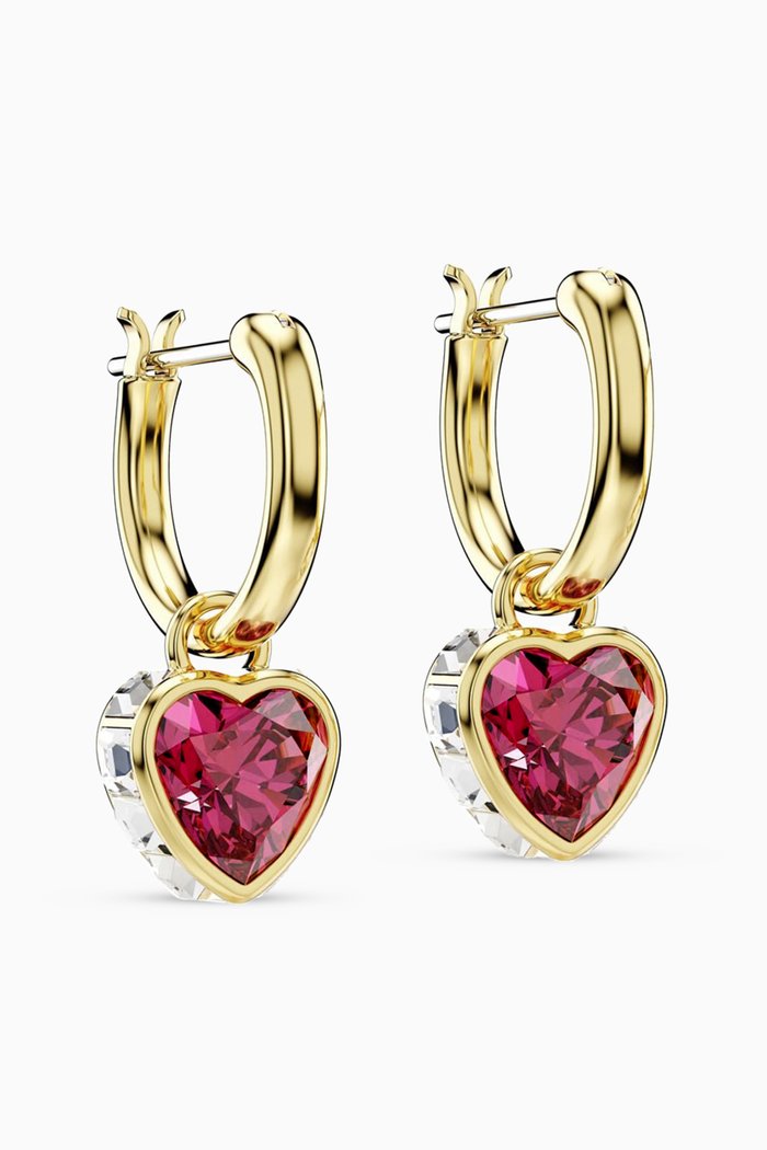 

Chroma Stilla Crystal Drop Earrings in Gold-plated Metal, Red