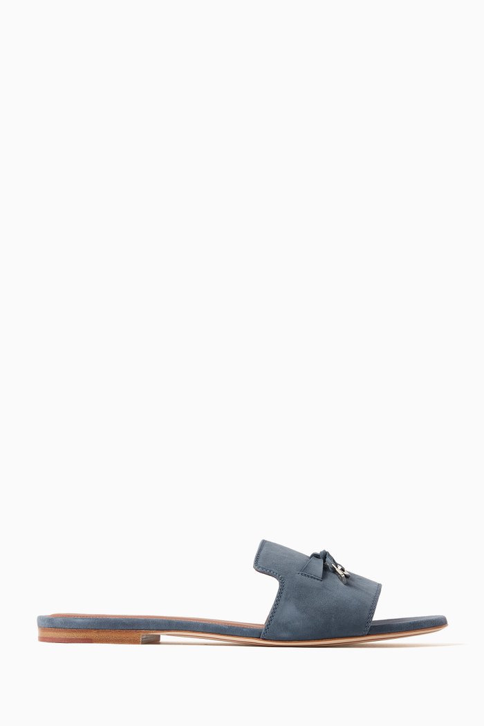 

Summer Charms Slippers in Suede, Blue