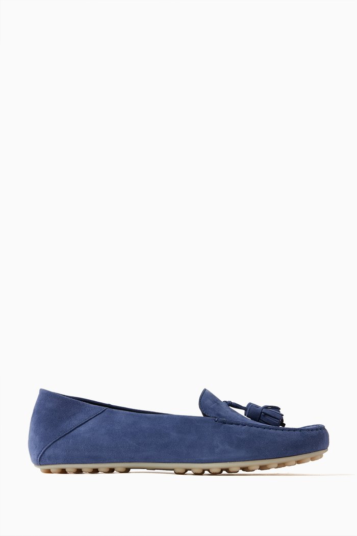 

Dot Sole Loafers in Suede, Blue