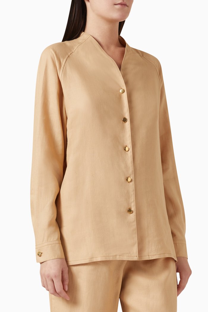 

Jane Solaire Shirt in Linen, Neutral