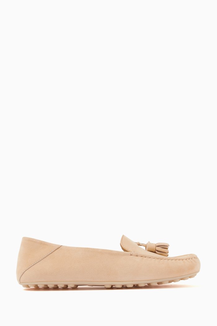 

Dot Sole Loafers in Suede, Neutral