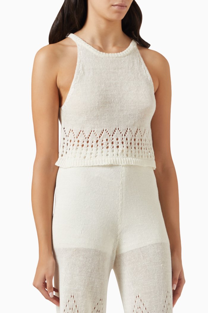 

Praiano Tricot Tank Top in Cotton, Neutral