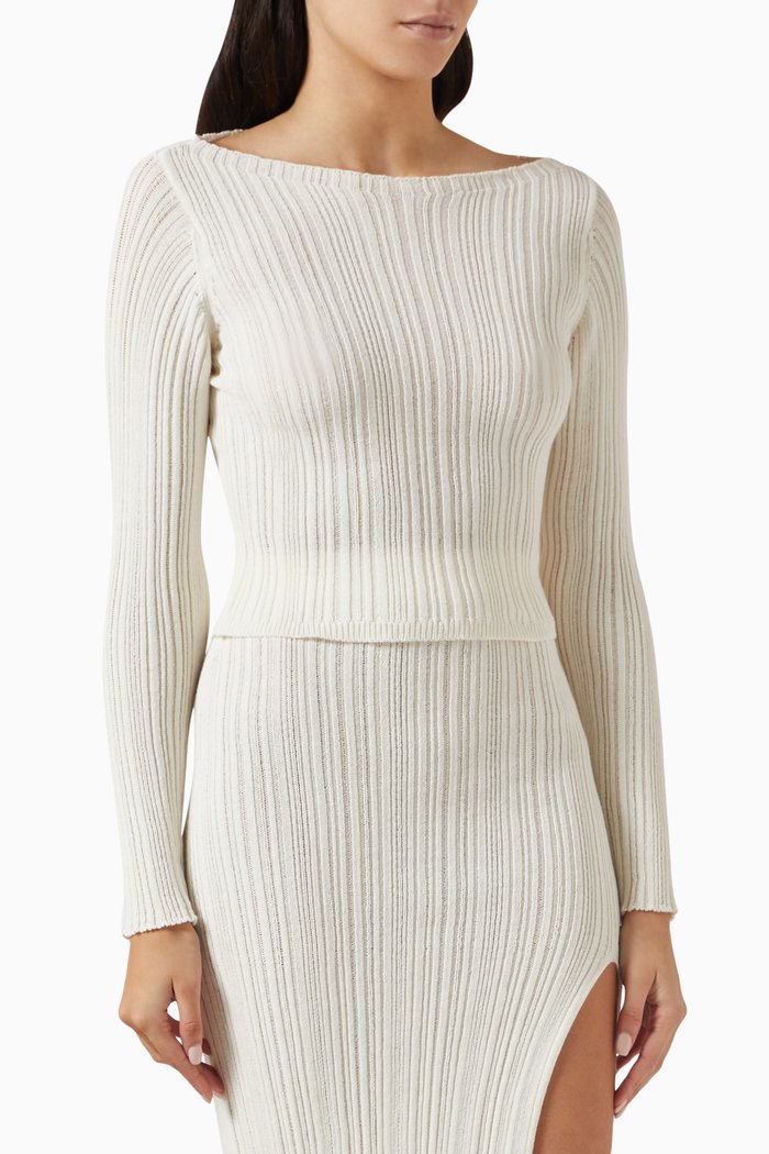 

Elise Top in Cotton-blend, White
