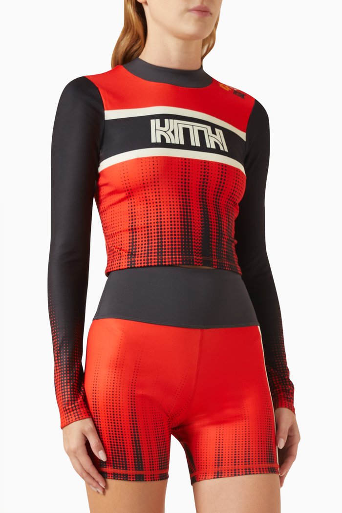 

Valen Surge Logo Top in Tech-stretch Spandex, Red