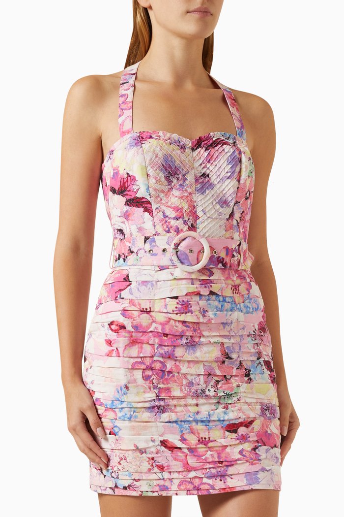 

April Buckled Mini Dress, Pink