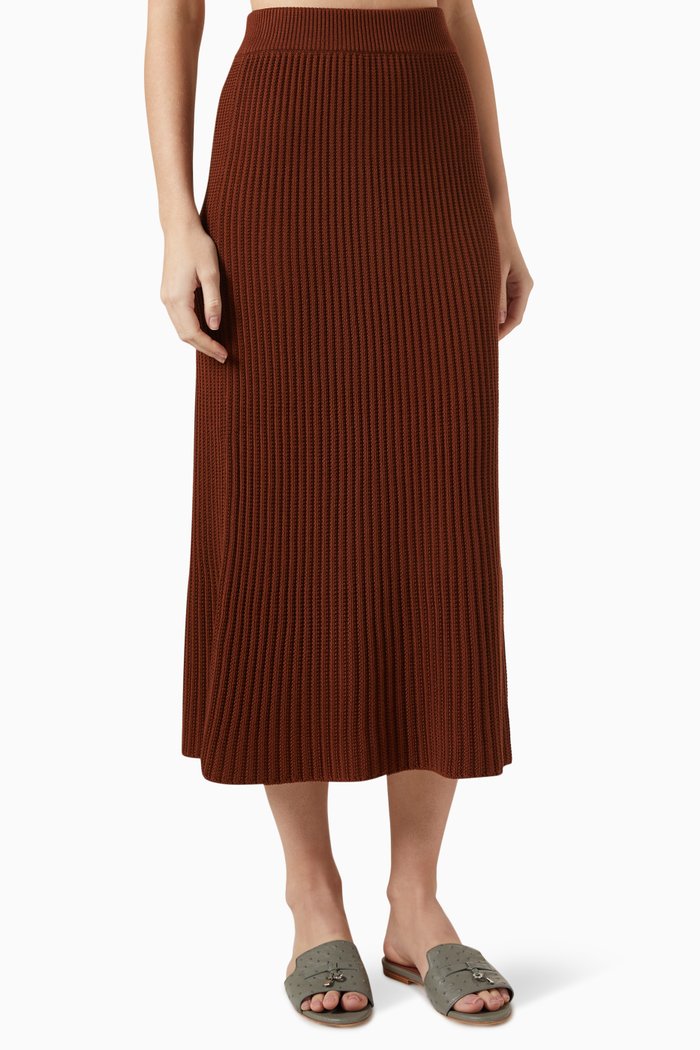 

Ikeda Midi Skirt in Silk & Cotton, Burgundy