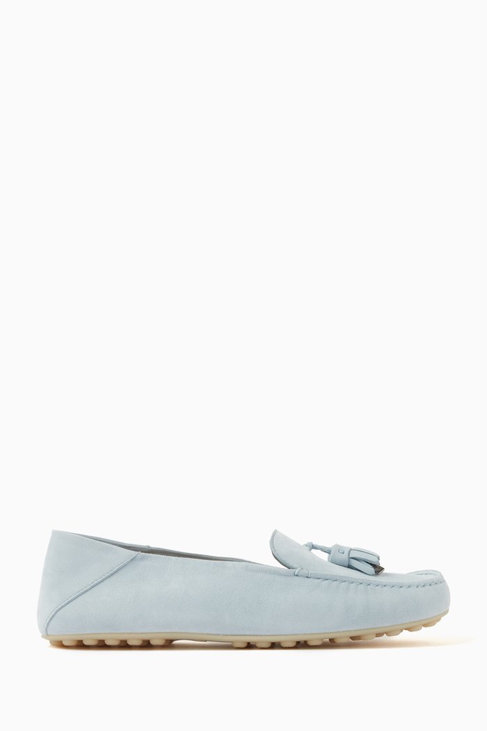 

Dot Sole Loafers in Suede, Blue