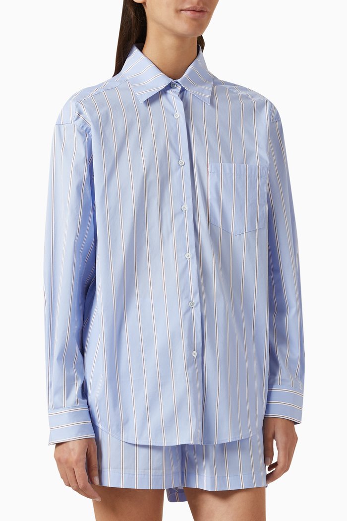 

x Sofia Richie Grainge Jauncy Blouse in Cotton-blend, Blue