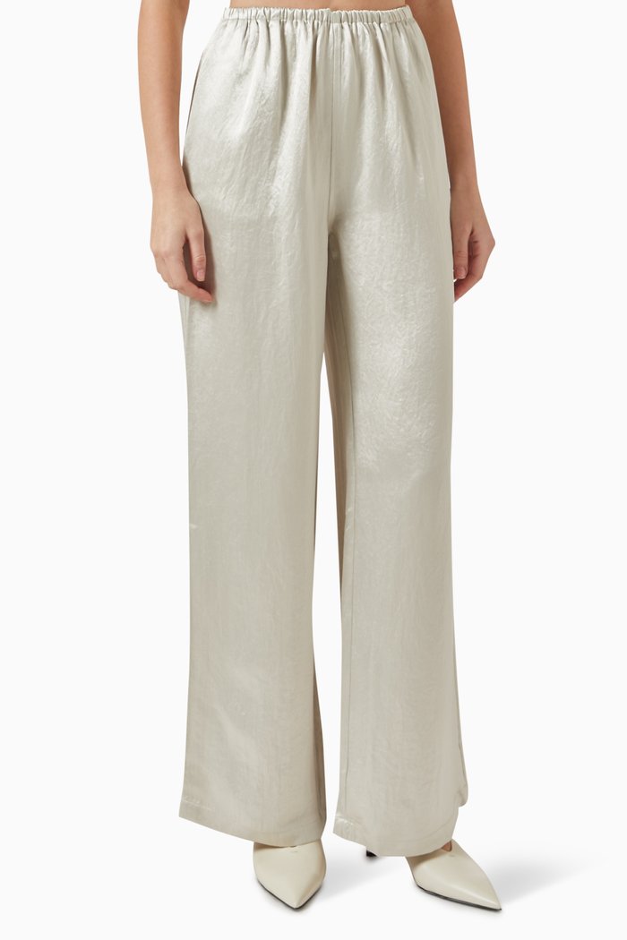 

x Sofia Richie Grainge Monaco Pants in Satin, Neutral