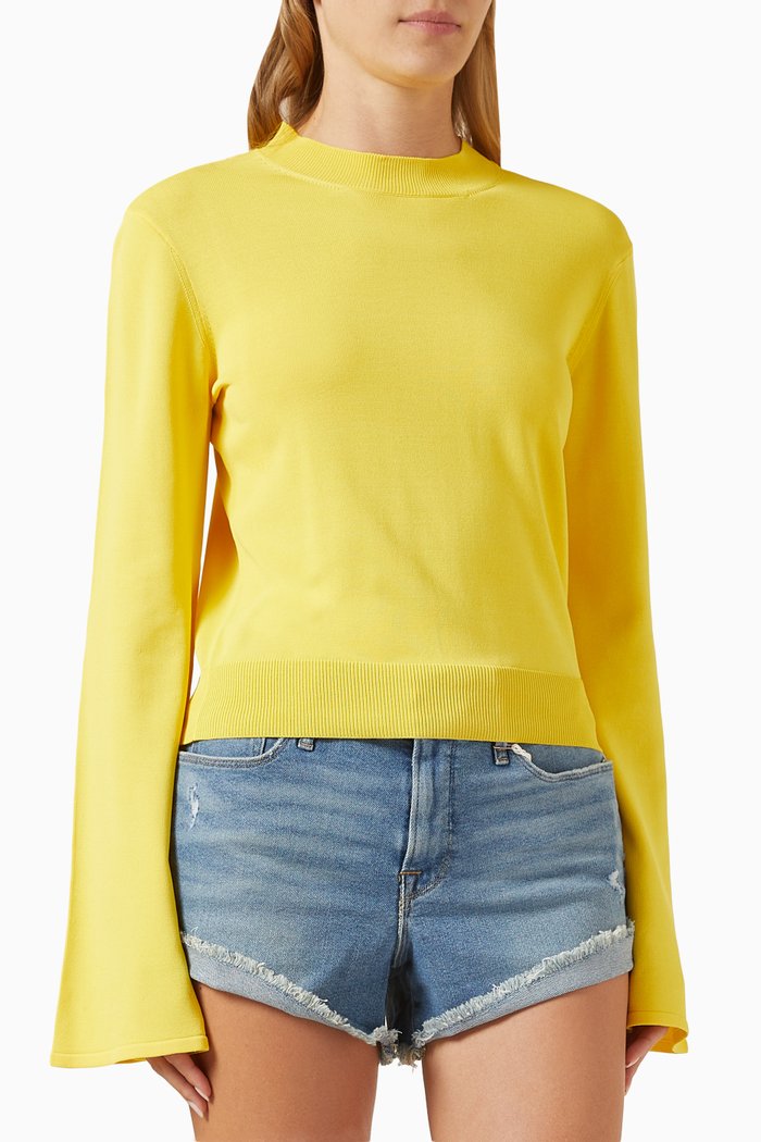 

x Sofia Richie Grainge Babetta Sweater in Viscose-knit, Yellow