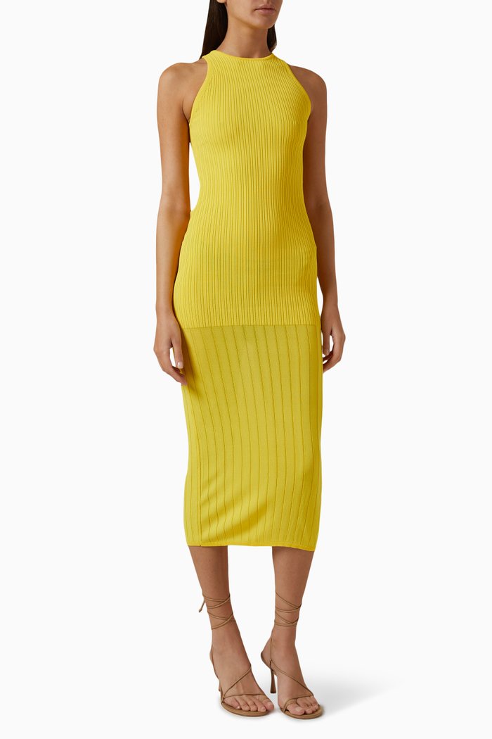 x Sofia Richie Grainge Varena Dress in Viscose-knit, Yellow