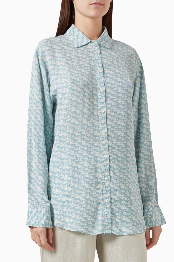 

x Sofia Richie Grainge Delmore Shirt in Viscose, Blue
