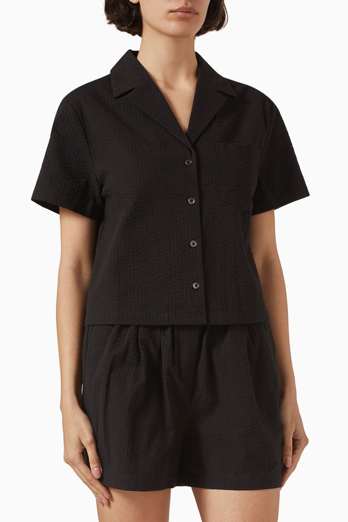 

x Sofia Richie Grainge Brandy Shirt in Cotton, Black