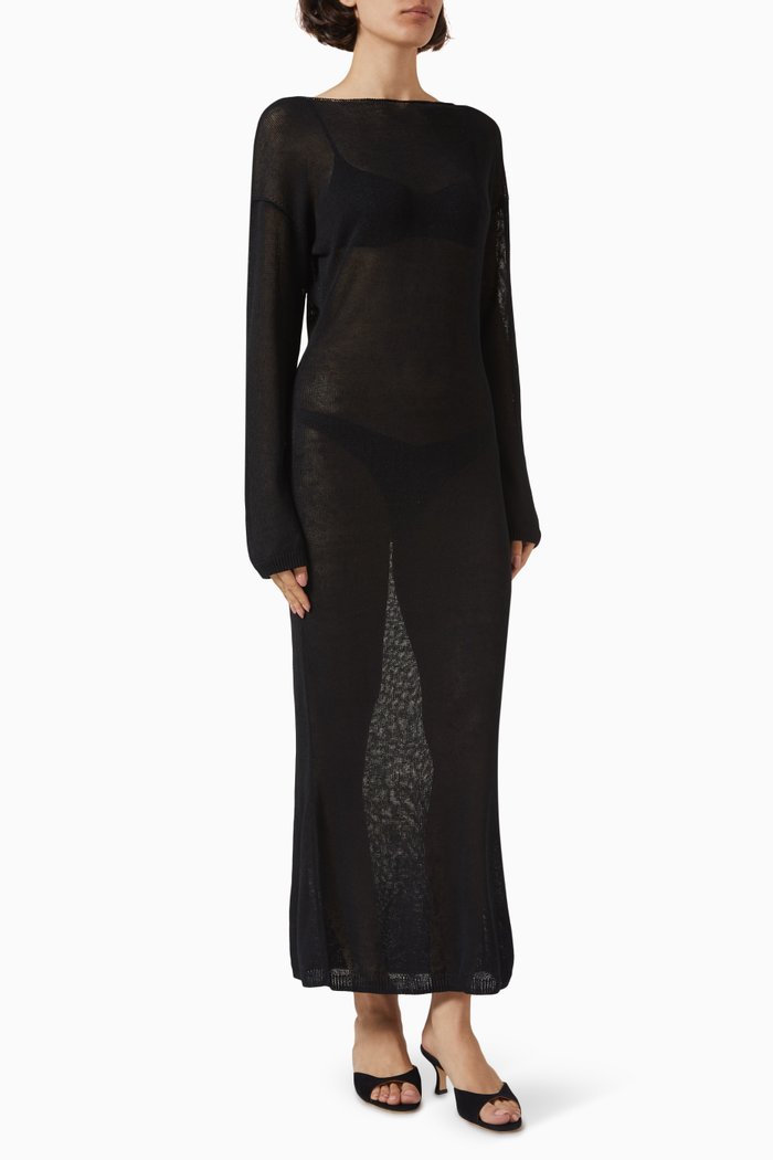 

x Sofia Richie Grainge Polly Dress in Linen-blend, Black