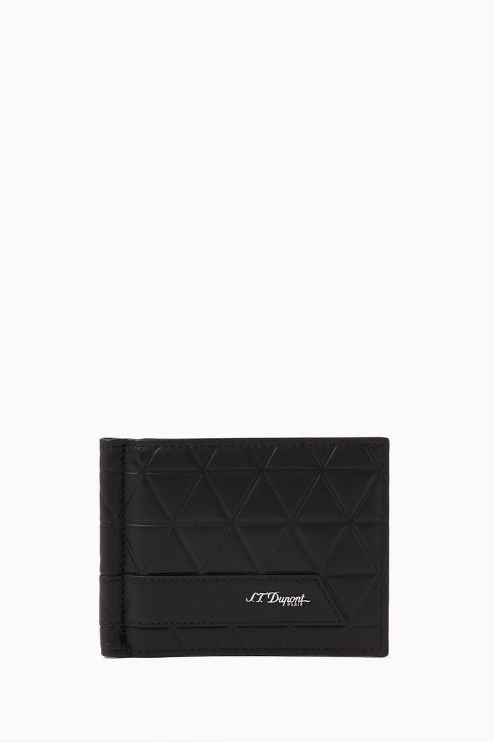 

Firehead Wallet in Embossed Veal Leather, Black