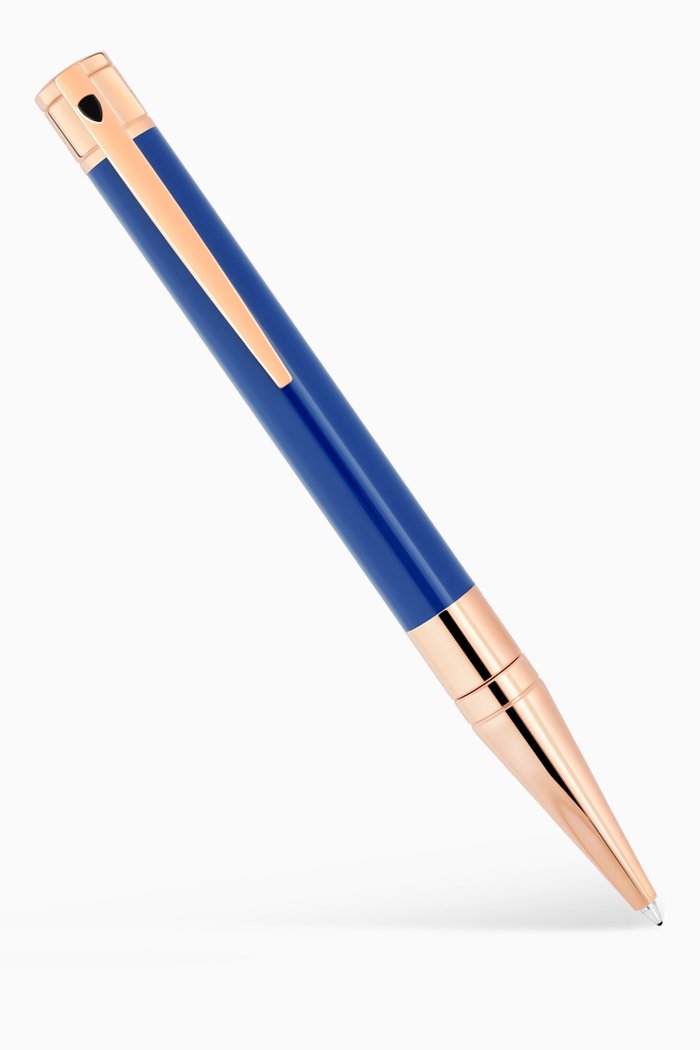 D-initial Ballpoint Pen in Brass, Blue