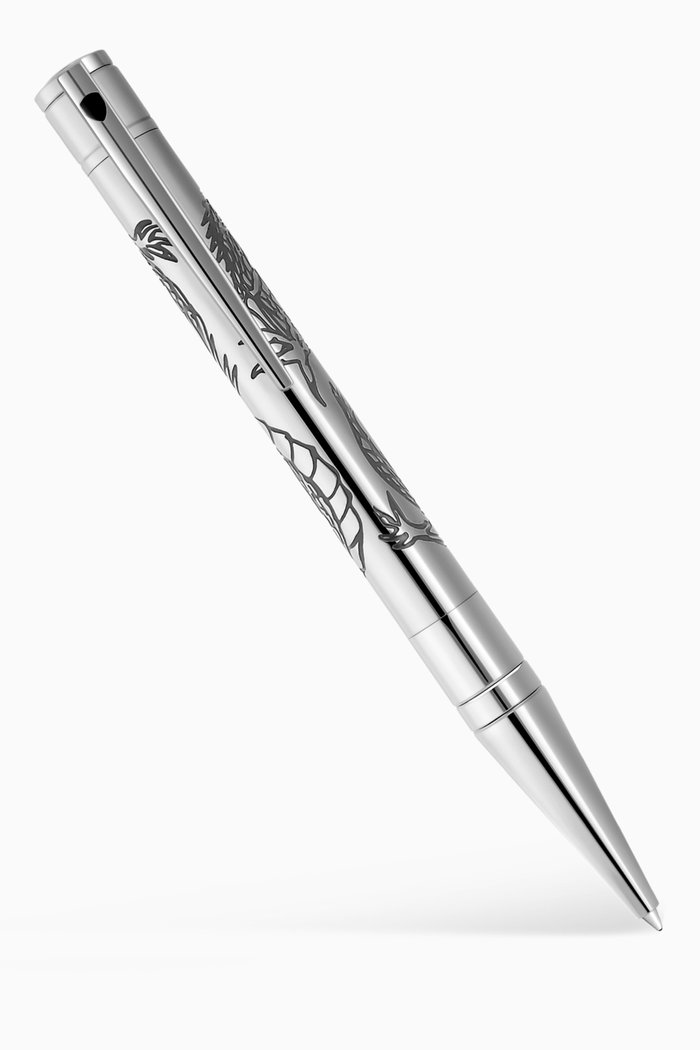 

D-initial Chrome Ballpoint Pen, Black