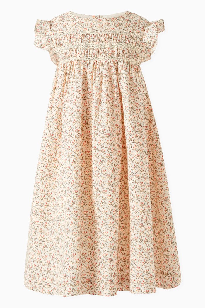 

Floral-print Dress in Organic Cotton, Neutral
