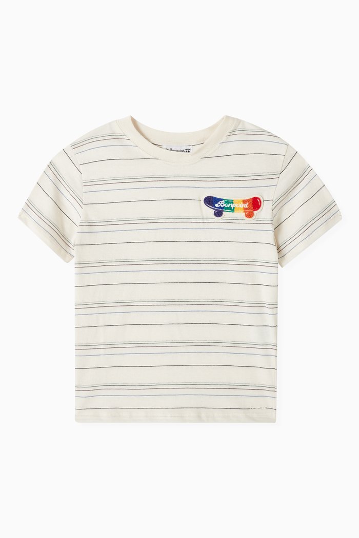 

Striped T-shirt in Cotton-jersey, White