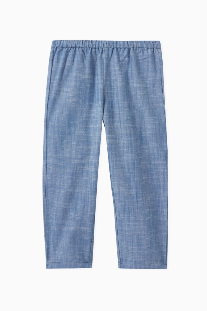 

Straight-leg Pants in Organic Cotton, Blue