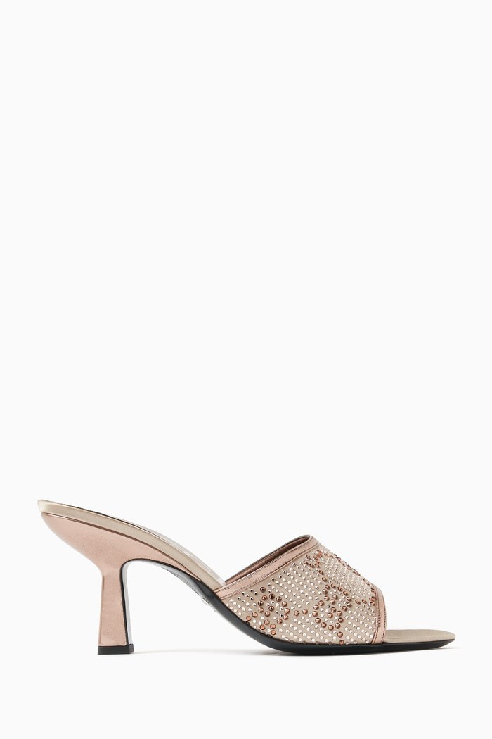 

GG 75 Sandals in Silk-satin, Rose gold