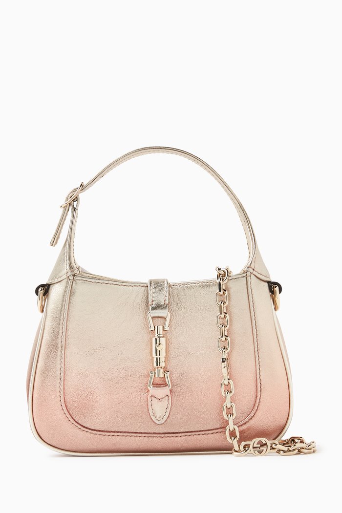 

Mini Jackie Shoulder Bag in Metallic Leather, Rose gold